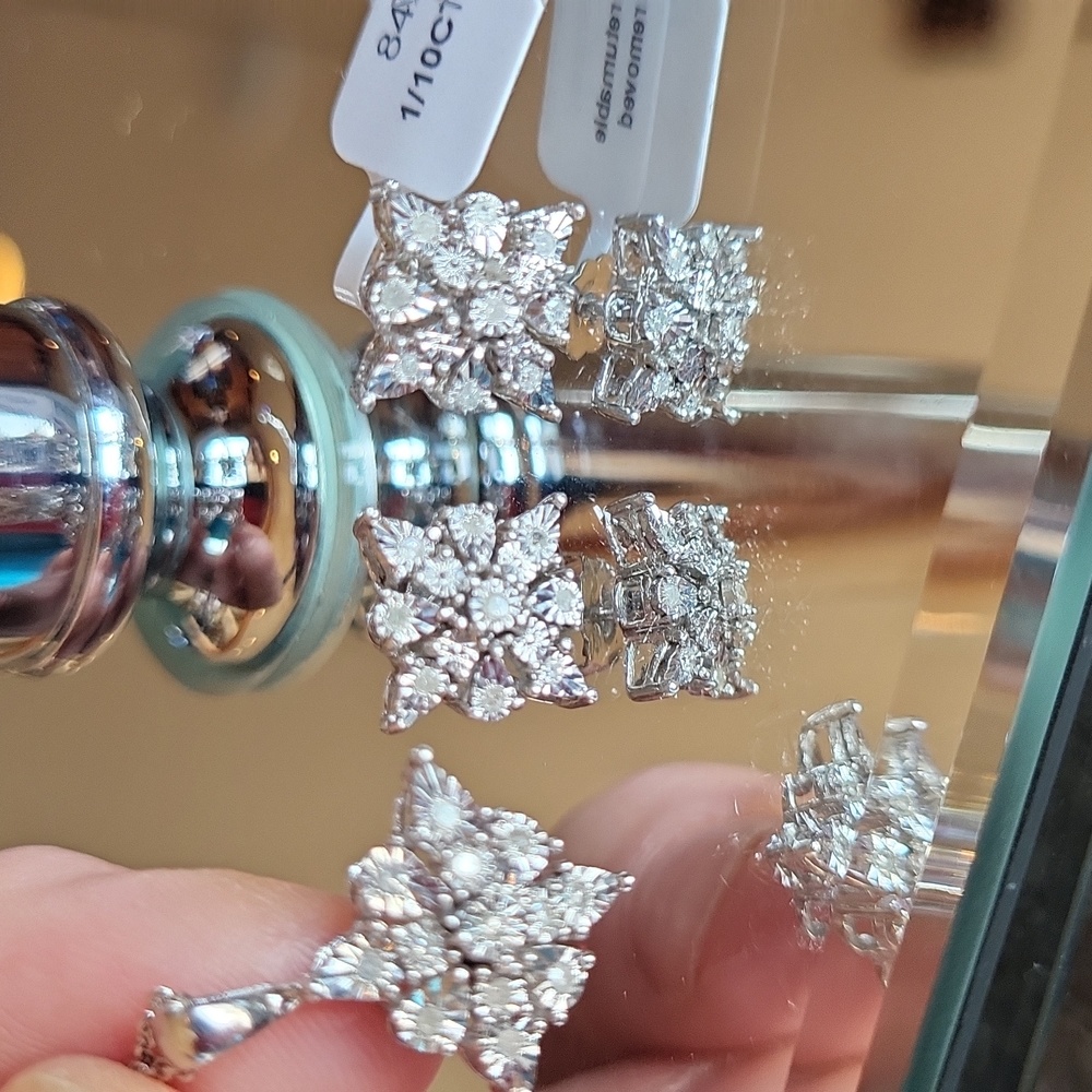 Diamond Necklace/Stud Earring Set